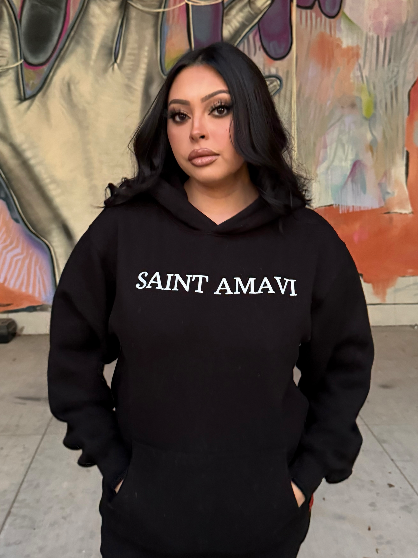 Oversized Black Saint Amavi Hoodie