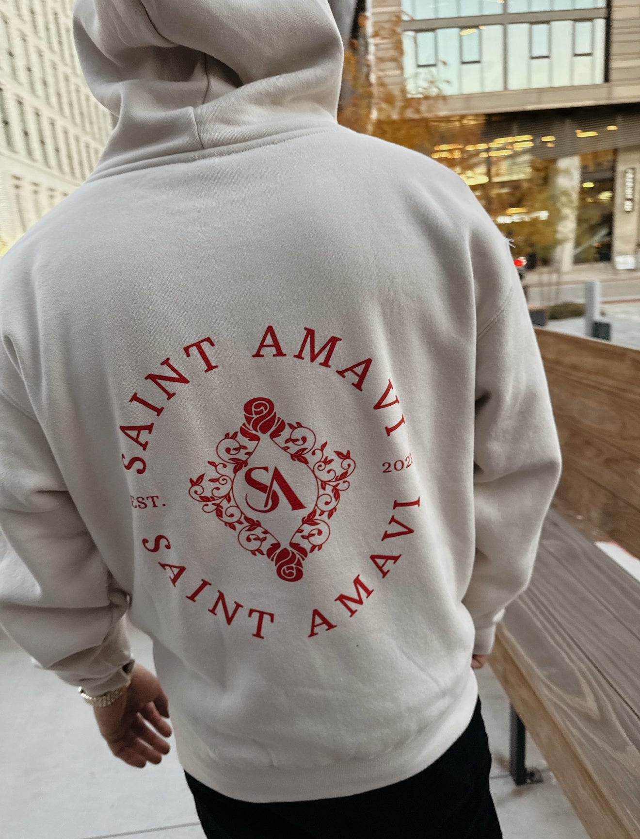 Oversized Beige Saint Amavi Hoodie